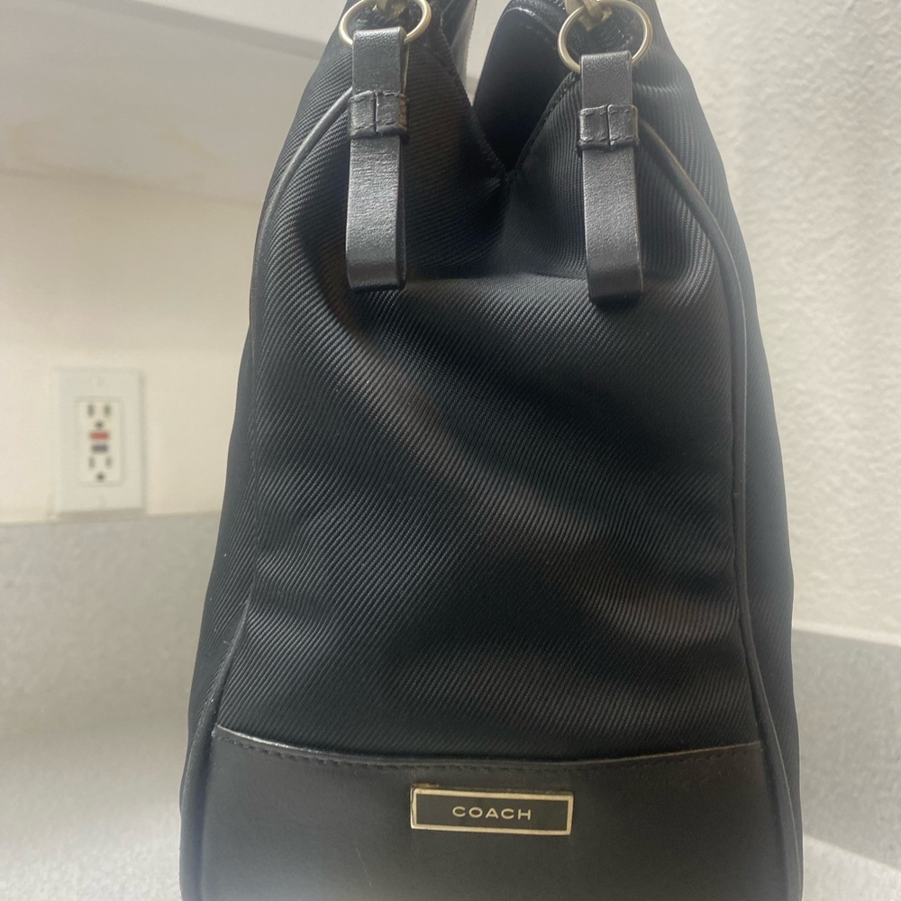 Coach Vintage Mercer Twill and Leather Black Satchel EUC - Picture 4 of 15